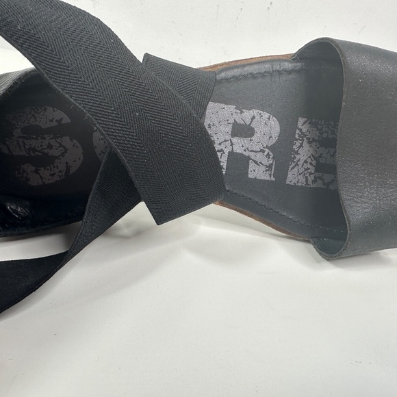 Sorel Women's Black Leather Textile Gladiator Sandals Sz US 9 - Picture 11 of 12